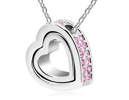 Double Heart Diamond Necklace