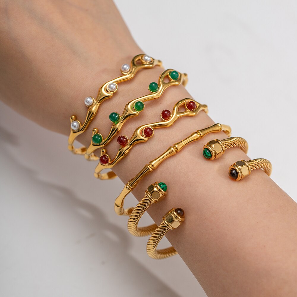 Waterproof 18k Gold Plated Stainless Steel Bracelet