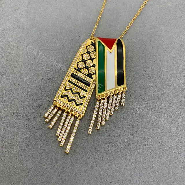 Zircon Tassel Pendant Necklace
