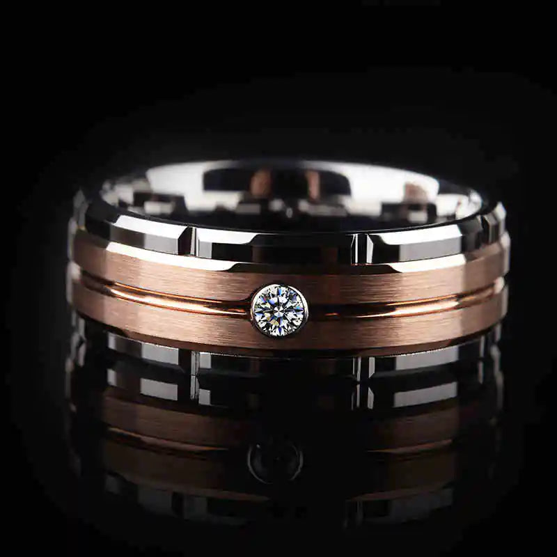 Diamond Tungsten Wedding Ring