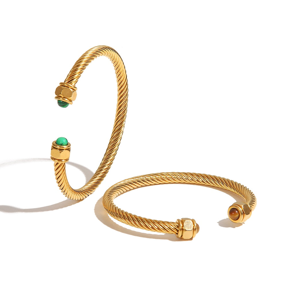 Waterproof 18k Gold Plated Stainless Steel Bracelet