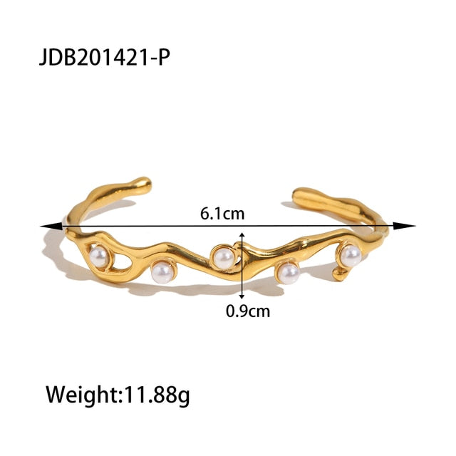 Waterproof 18k Gold Plated Stainless Steel Bracelet