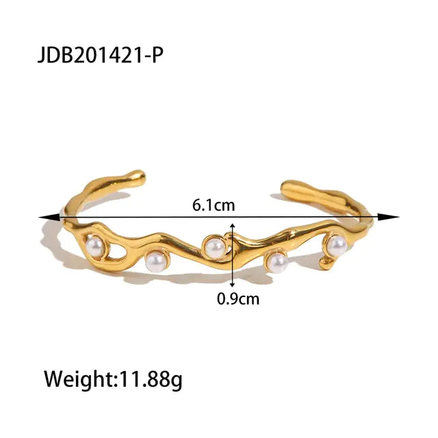 Waterproof 18k Gold Plated Stainless Steel Bracelet