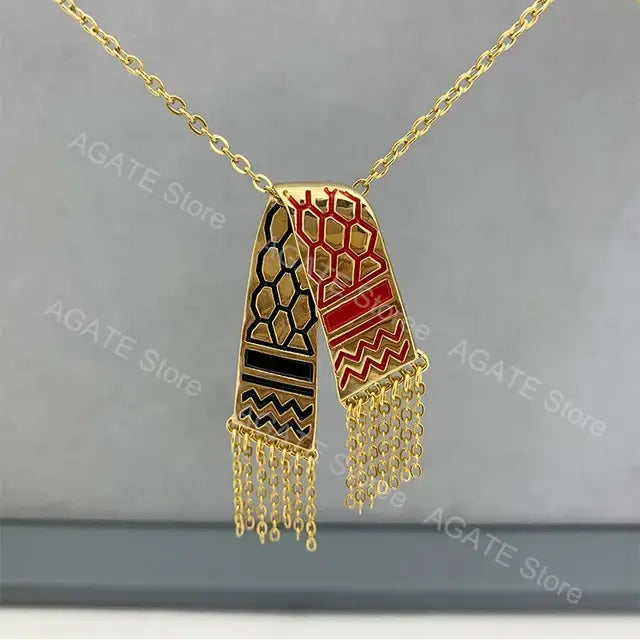 Zircon Tassel Pendant Necklace