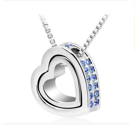 Double Heart Diamond Necklace