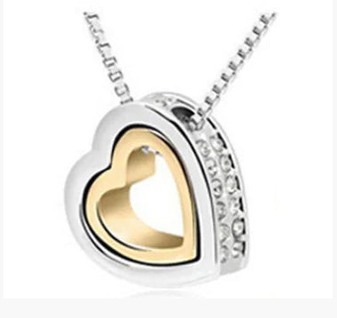Double Heart Diamond Necklace