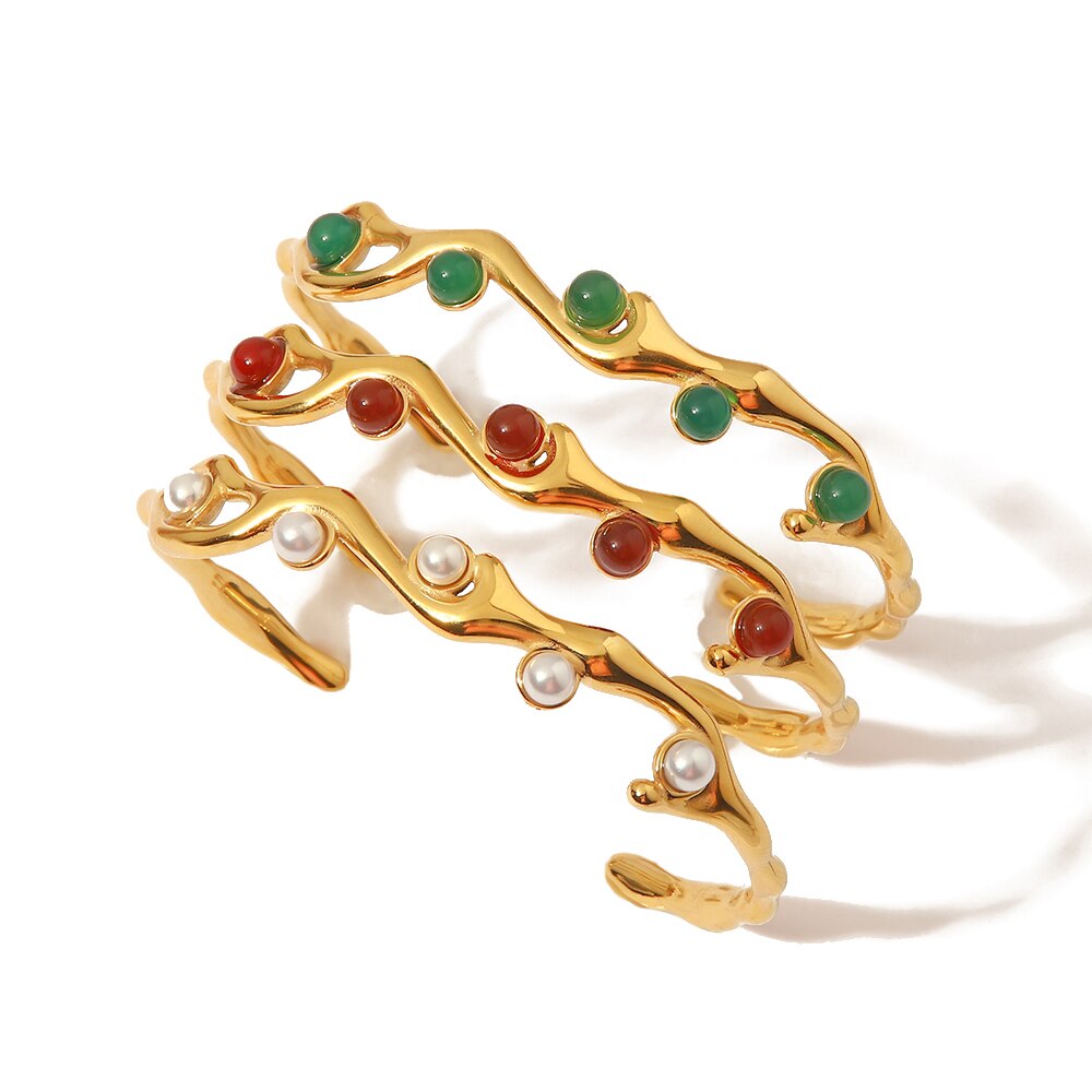 Waterproof 18k Gold Plated Stainless Steel Bracelet