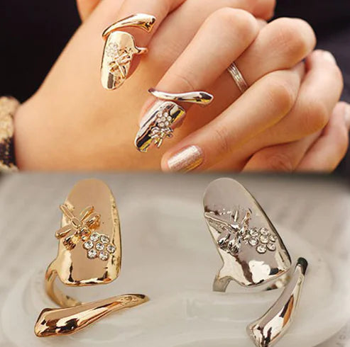 Shimmering Diamond Nail Ring