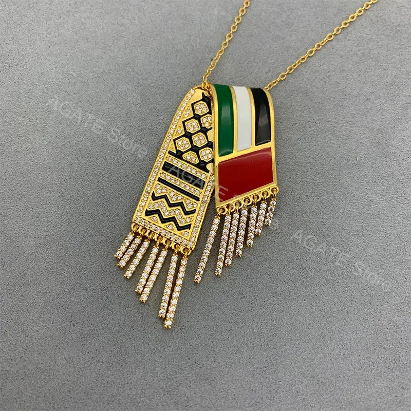 Zircon Tassel Pendant Necklace