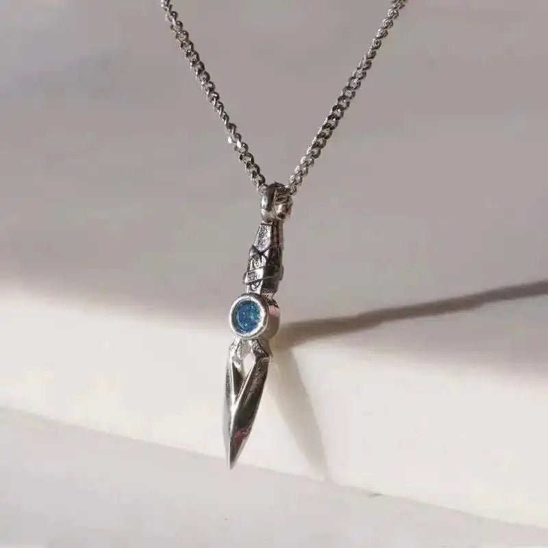 Vintage Pendant Necklace with Diamond Inlay