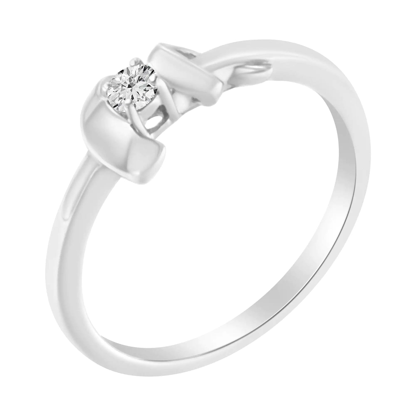 10K White Gold 1/10 Cttw Diamond Promise Ring