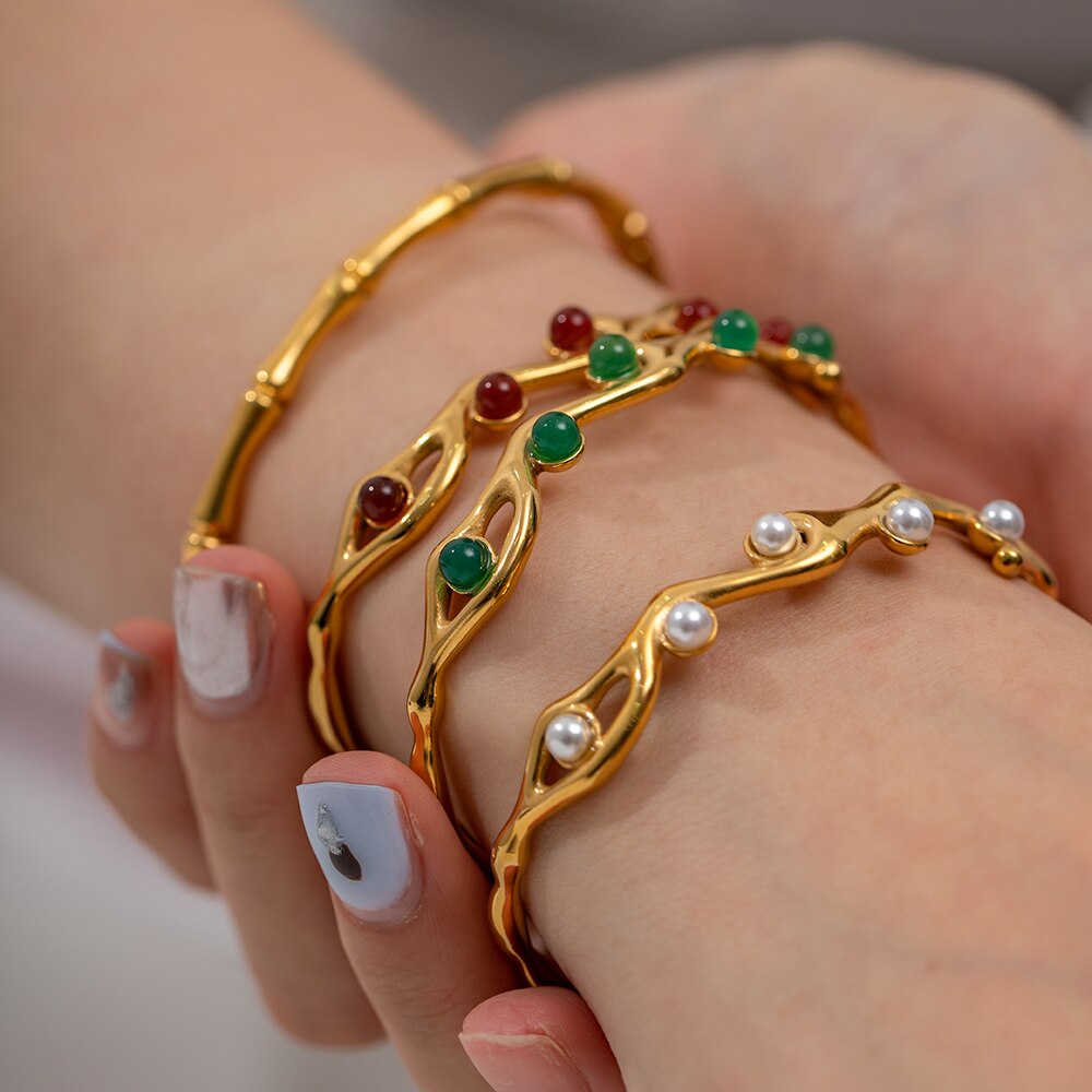 Waterproof 18k Gold Plated Stainless Steel Bracelet