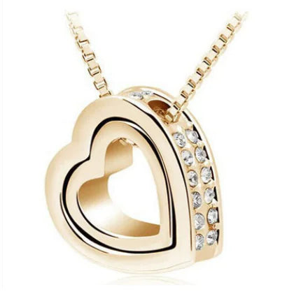 Double Heart Diamond Necklace