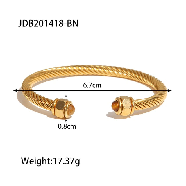 Waterproof 18k Gold Plated Stainless Steel Bracelet