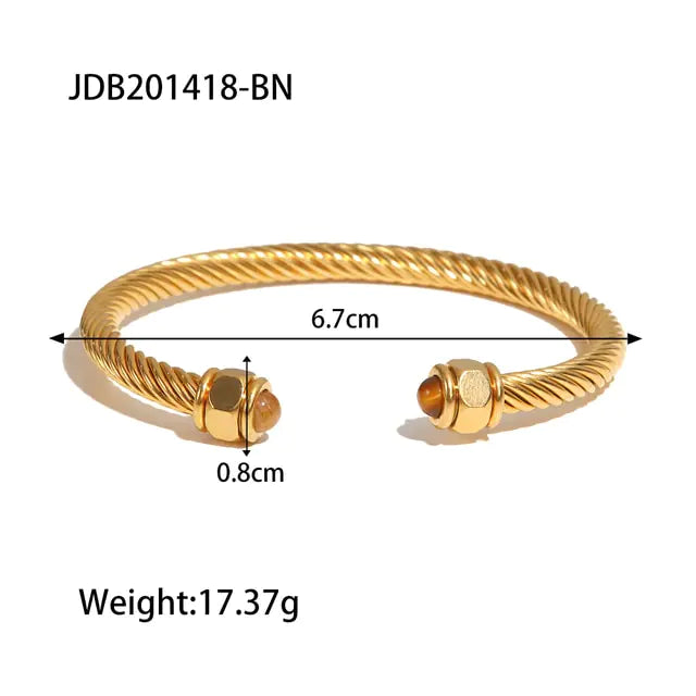 Waterproof 18k Gold Plated Stainless Steel Bracelet