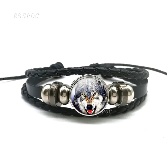 Wolf Leather Bracelet