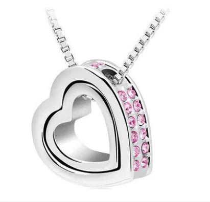 Double Heart Diamond Necklace