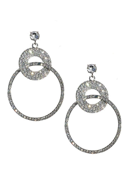 Double Rhinestone Hoop Earrings