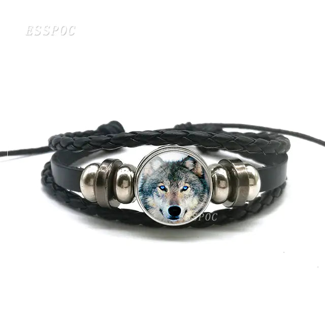 Wolf Leather Bracelet