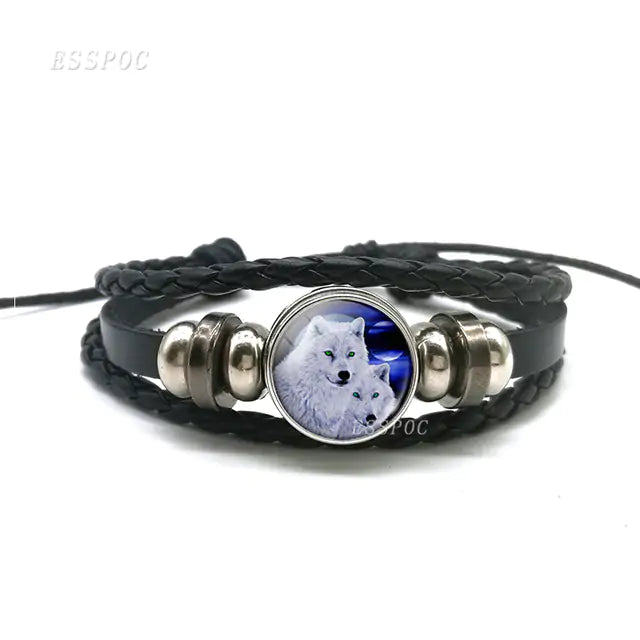 Wolf Leather Bracelet