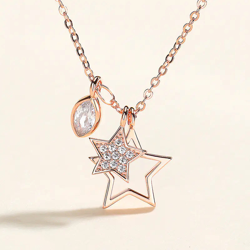 Zirconia Inlaid Diamond Necklace