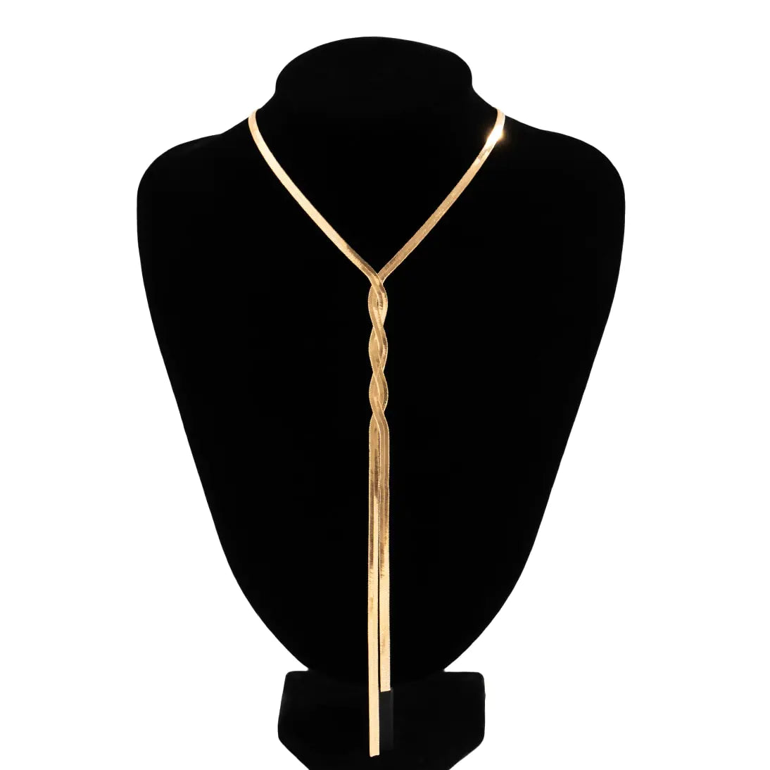 Flat Snake Long Chain Necklace