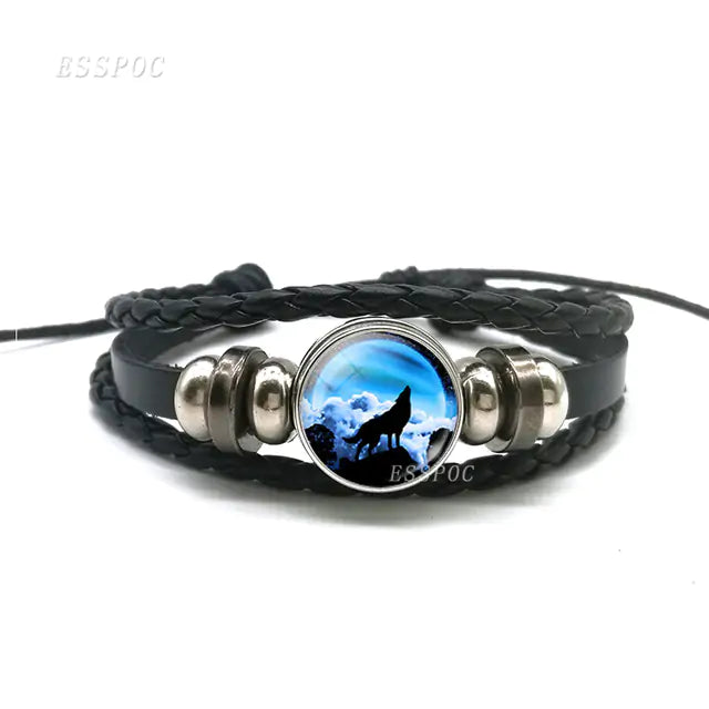 Wolf Leather Bracelet