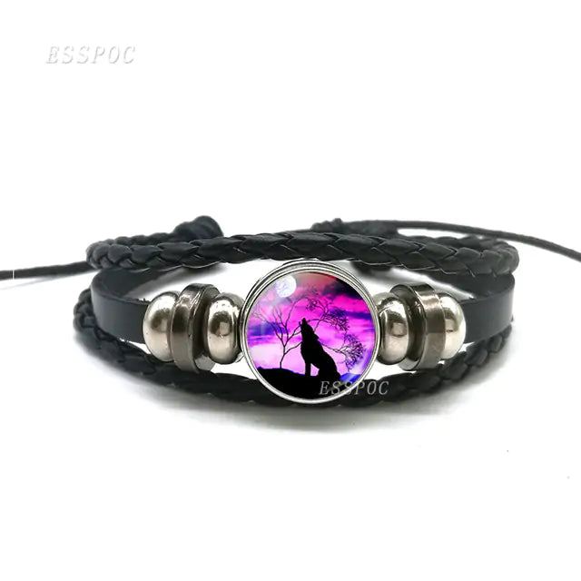 Wolf Leather Bracelet