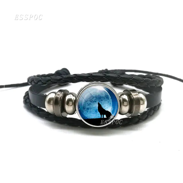 Wolf Leather Bracelet