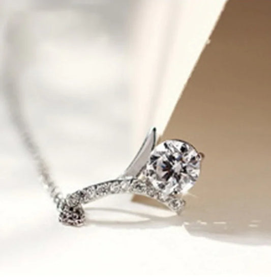 Silver Diamond Crystal Necklace