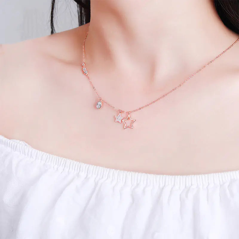 Zirconia Inlaid Diamond Necklace