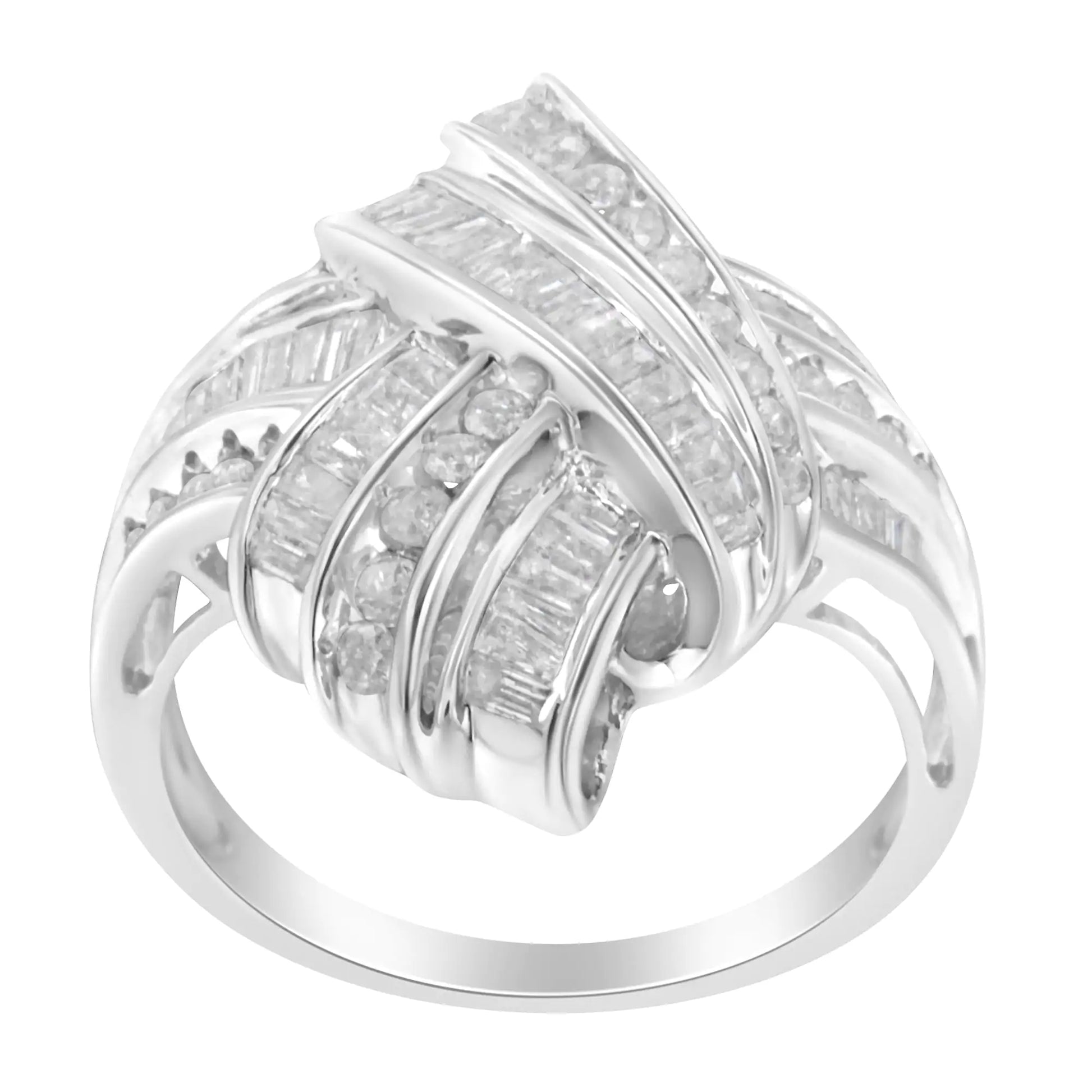 Sterling Silver Diamond 1 Cttw Ring