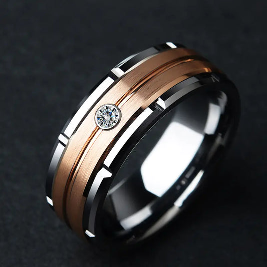 Diamond Tungsten Wedding Ring