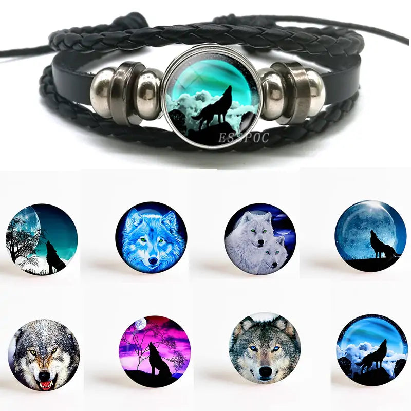 Wolf Leather Bracelet