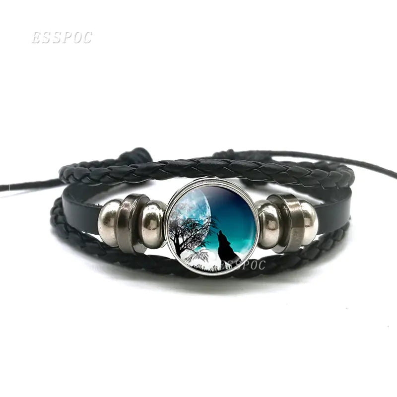 Wolf Leather Bracelet