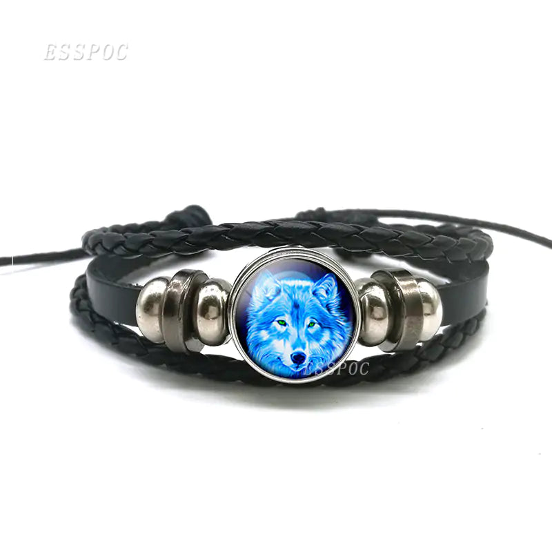 Wolf Leather Bracelet